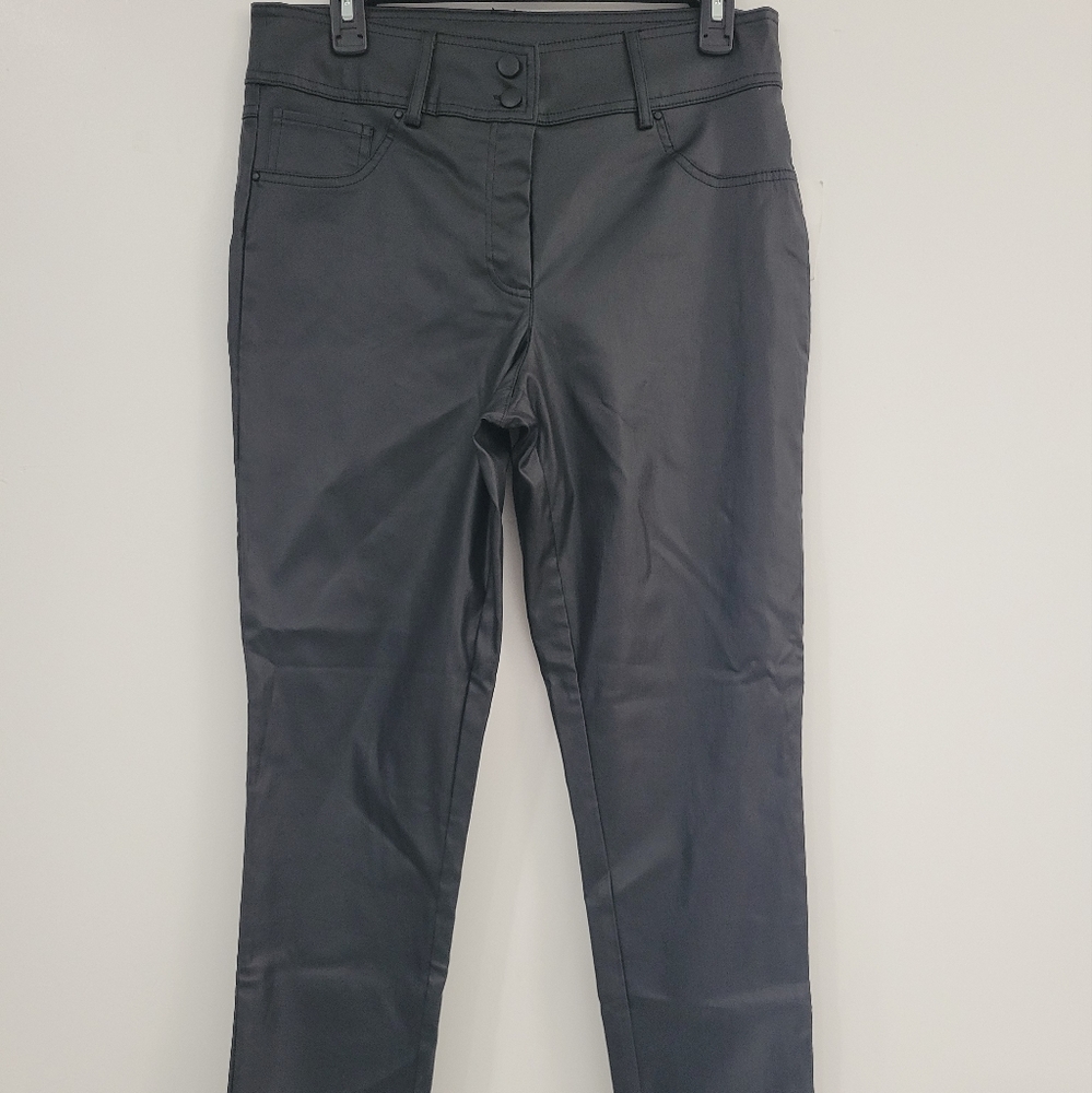 89th & Madison  Mid-Rise Slim Faux Leather Pants Size 10